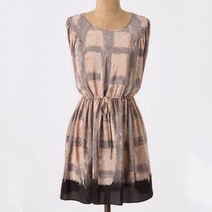 Anthropologie Lil Doyles Silk Peach Gray Dress